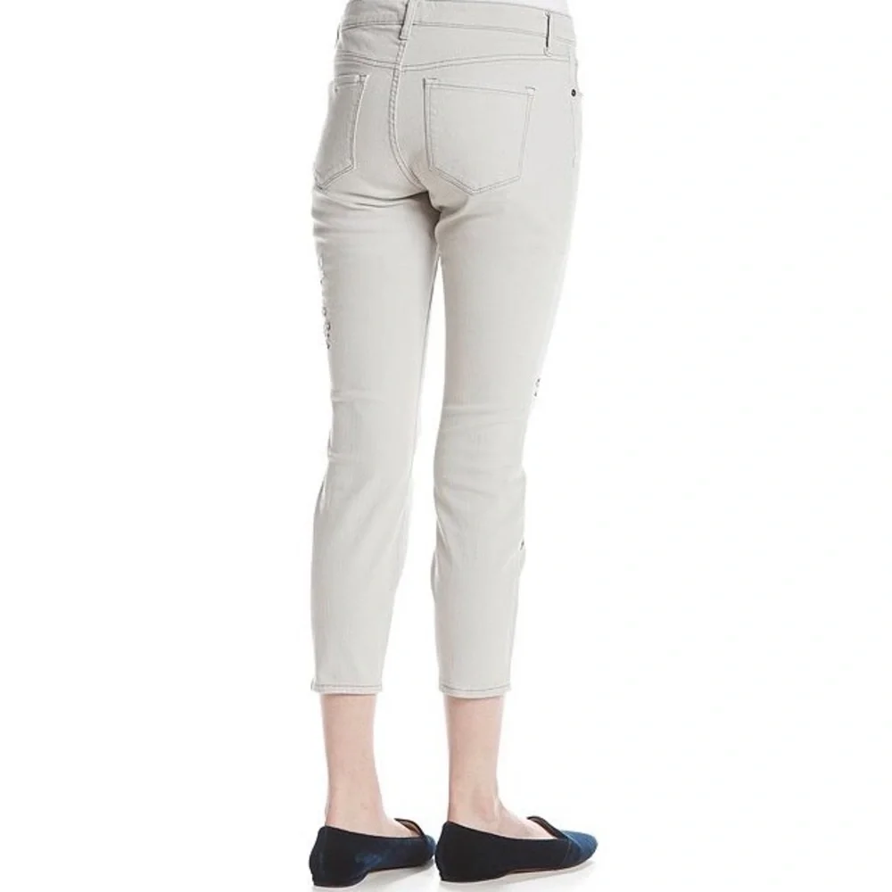 Women's Light Gray Floral Jeans